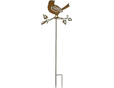 Tuteur déco oiseau sur branche en fer 36 x 102 cm