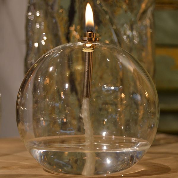 Ensemble lampe à huile en verre Sphere avec huile de paraffine - BAZARDELUXE