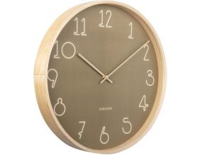 Horloge ronde en MDF Sencillo 40 cm (Vert mousse)
