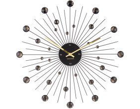 Horloge ronde en métal Sunburst 50 cm (Noir)