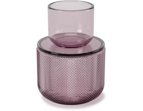Pot en verre avec couvercle bougeoir intégré Allira (Violet)