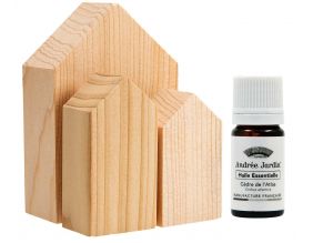 Set anti-mites avec maisons en bois de cèdre et huiles essentielles