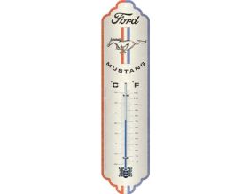 Thermomètre en métal Pub 28 x 6.5 cm (Ford Mustang - Horse & Stripes)