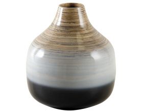 Vase boule bambou laqué