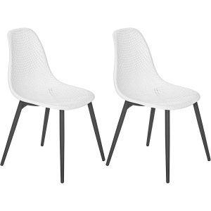 Chaise en aluminium et assise en résine Malte (Lot de 2) (Noir et blanc)