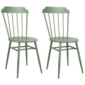 Chaise en métal laqué - Samos (Lot de 2) (Vert )