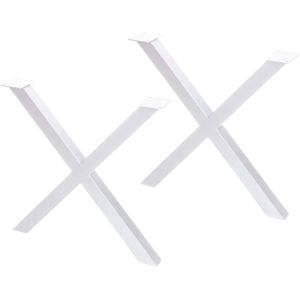 Pieds en acier pour table Cross (Blanc)