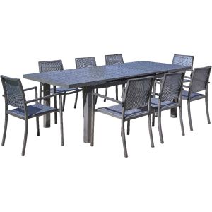 Table en aluminium extensible 8 à 10 personnes Santorin (Teck grisé)
