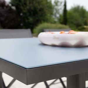 Table de jardin extensible en aluminium anthracite Ibiza (8 à 10 personnes)