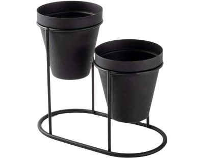Cache-pots en métal 2 pots Decorative (Noir)