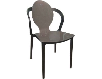 Chaise design en polypropylène effet glossy (Taupe)