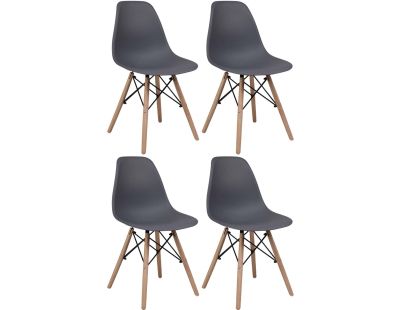 Chaise ergonomique en polycarbonate Nordik (Lot de 4) (Gris)
