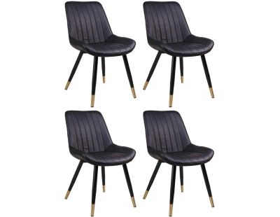 Chaise ergonomique en polycarbonate et polyuréthane Emmanuel (Lot de 4) (Noir)