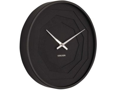 Horloge ronde en bois Origami 30 cm (Noir)