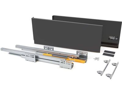 Kit tiroir anthracite meuble cuisine et salle de bain Concept (Pour tiroir de 35 x 18.5 cm)