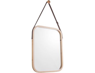 Miroir carré en bambou à suspendre Idyllic (Naturel)