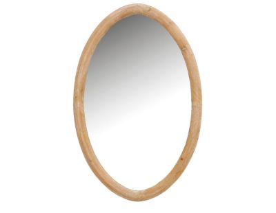 Miroir ovale en bois naturel