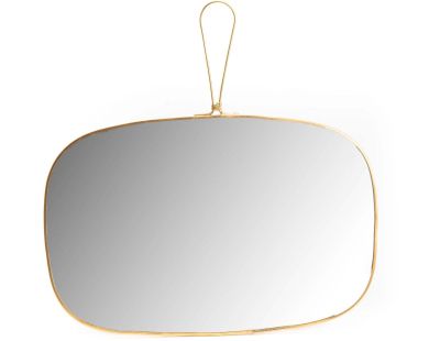 Miroir en verre et métal doré James (30 x 30 cm)