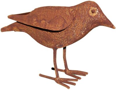 Oiseau décoratif en fer forgé rouillé