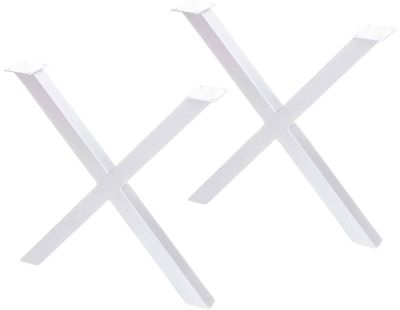 Pieds en acier pour table Cross (Blanc)