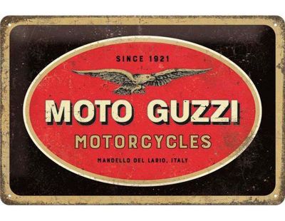 Plaque décorative en métal en relief 30 x 20 cm (Moto Guzzi - Logo)