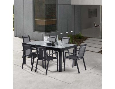 Salon de jardin en aluminium et HPL Star (Table et 6 fauteuils)