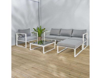 Salon de jardin en aluminium Lima (Blanc)