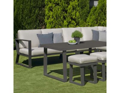 Salon de jardin avec sofa en aluminium Bolon (Anthracite et gris clair)