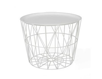 Table filaire en métal blanc 50 cm