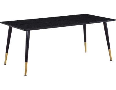 Table de repas en MDF et acier Dipp 180 x 90 cm (Noir et cuivre)