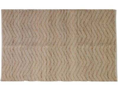 Tapis en jute et coton naturels Zig-zag (Naturel - 120 x 180 cm)
