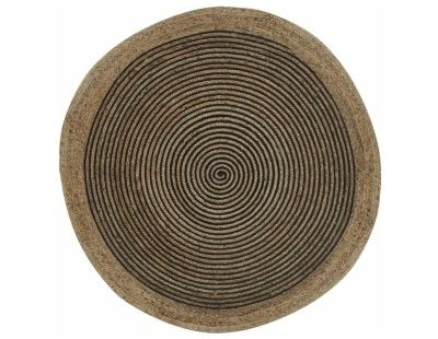 Tapis en jute et coton noir (Diamètre 150cm)