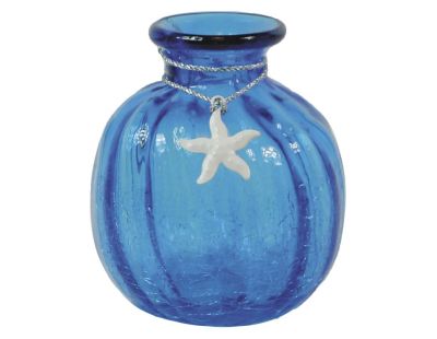 Vase en verre teinté bleu