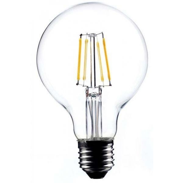 Ampoule ronde LED droit transparent 12 cm