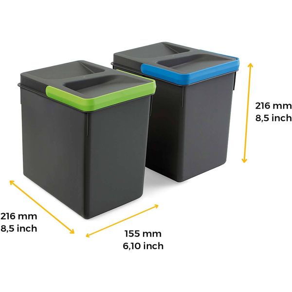 Bacs de tri pour tiroir de cuisine Recycle - EMU-0116