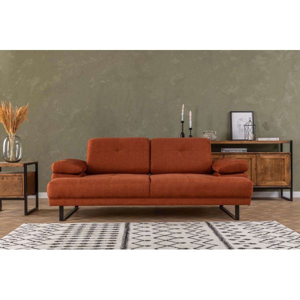 Canapé moderne en tissu orange Mustang - HANAH HOME