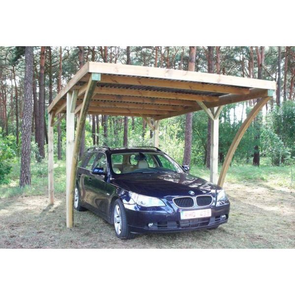 Carport en bois et panneaux ondulés 3x5 m Lido - 1269
