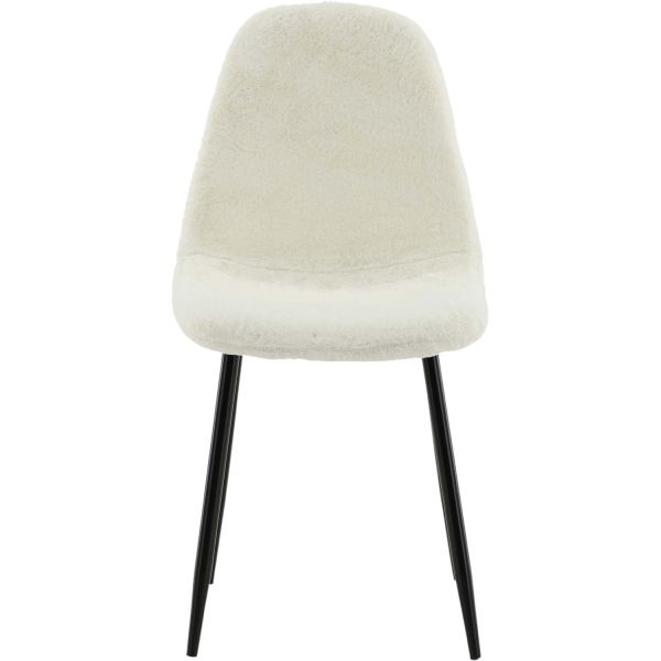 Chaise en acier et polyester teddy noir et blanc Polar (Lot de 2) - 129