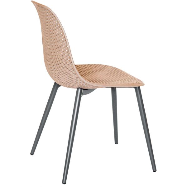 Chaise en aluminium et assise en résine Malte (Lot de 2) - MOR-0178