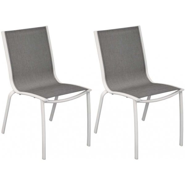 Chaise aluminium textilène Linea (Lot de 2)