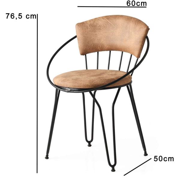 Chaise en métal et velours  Istambul (Lot de 2) - ASI-0356