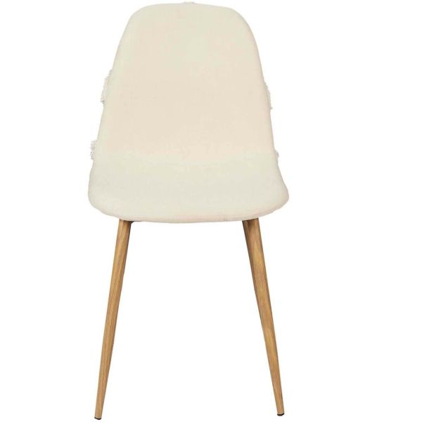 Chaise pieds imitation bois assise en tissu Faro (Lot de 2) - CMP-4670