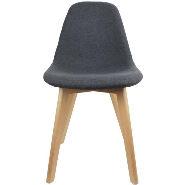 Chaise scandinave en tissu et pieds en bois (Lot de 2) - 5
