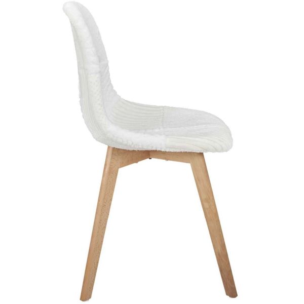 Chaise scandinave patchwork blanc - 63,90