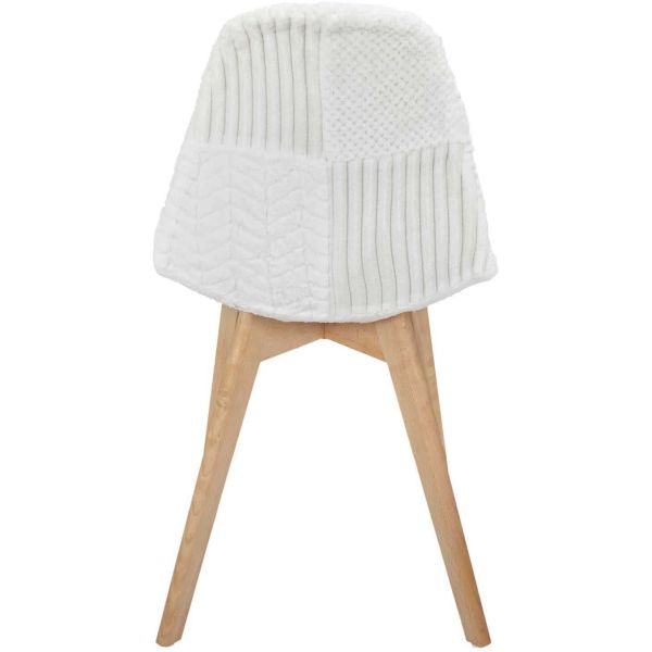 Chaise scandinave patchwork blanc - 5