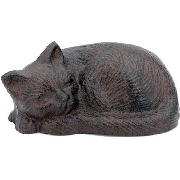 Chat dormeur en fonte 12x8x7 cm