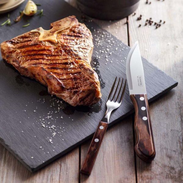 Couteaux à steak Jumbo en inox et bois (Lot de 4) - 29,90