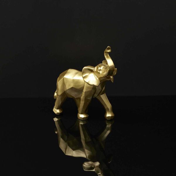 Eléphant en polyrésine dorée Origami 27.5 x 14 x 30 cm - 5