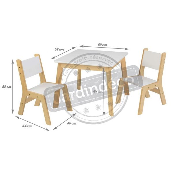 Ensemble table moderne + 2 chaises - KIDKRAFT