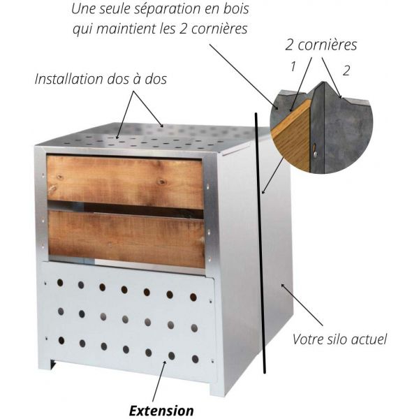 Extension pour silo à compost acier et bois - GUILLOUARD